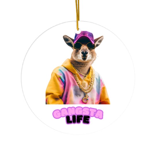 Gangsta life kangaroo Ceramic Ornaments
