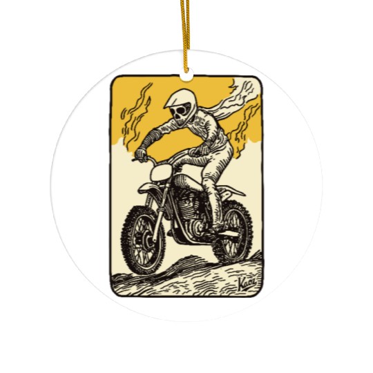 Tarot Card Motocross Rider Ceramic Ornaments