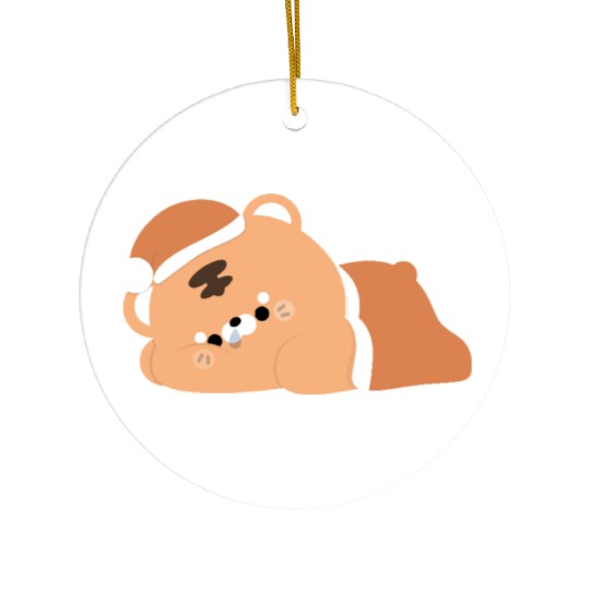 Tired Tiger Ceramic Ornaments