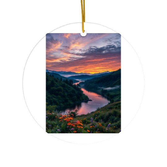 Twilight Riverbend Ceramic Ornaments