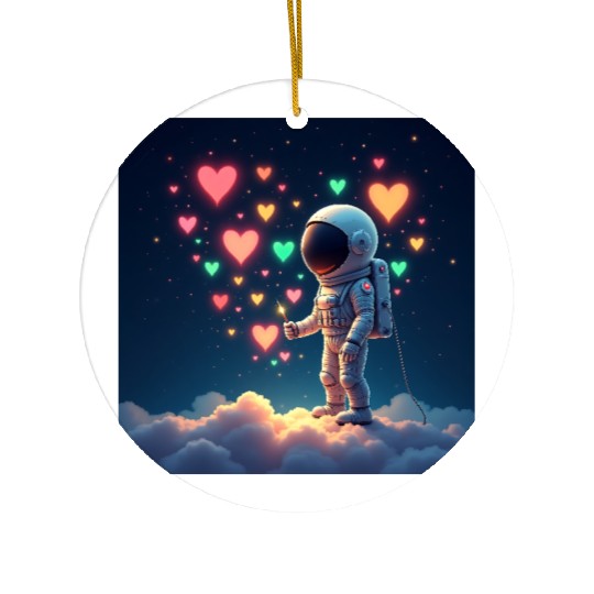 Astronauts are full of love Ceramic Ornaments