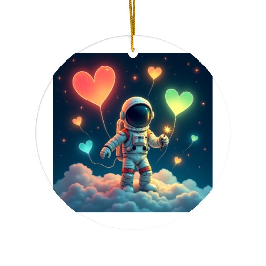 Astronauts are full of love Ceramic Ornaments