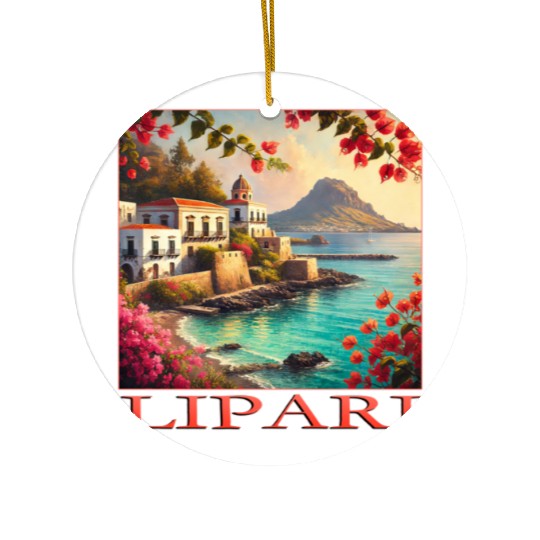 Lipari Volcano Mediterranean Terracotta Vacation Ceramic Ornaments