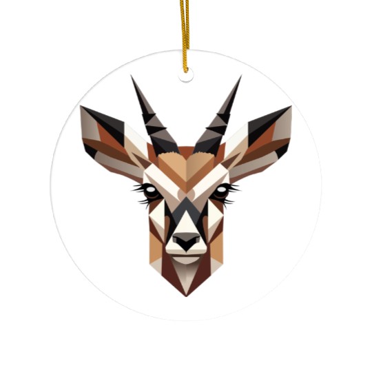 Geometric Antelope Head - Elegance and Wilderness Ceramic Ornaments