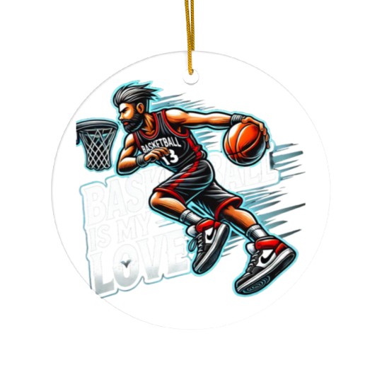 Basketball Love Ceramic Ornaments