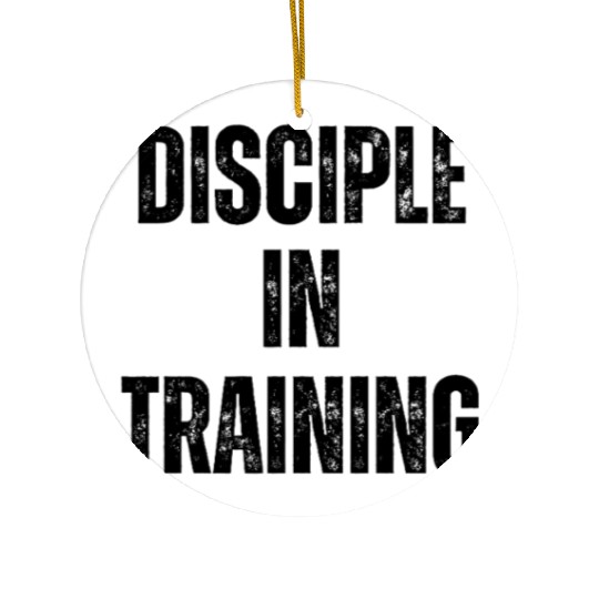 Disciple in training barbell Christian Ceramic Ornaments