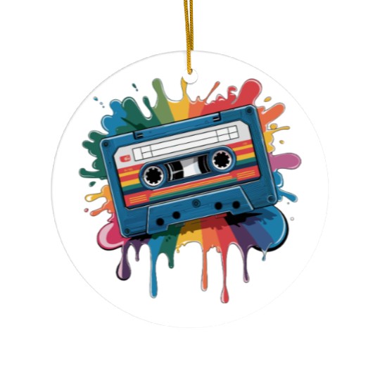 80s Retro Cassette Splash Classic Cassette Tape Ceramic Ornaments