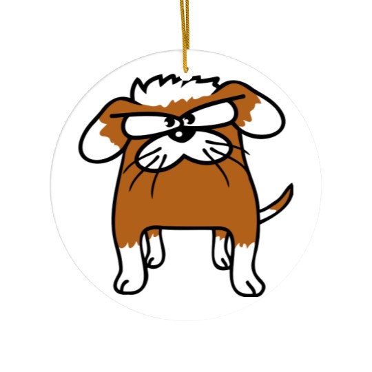 Dog Looks Angry Serious Aggressive Evil Bad Boy Ceramic Ornaments