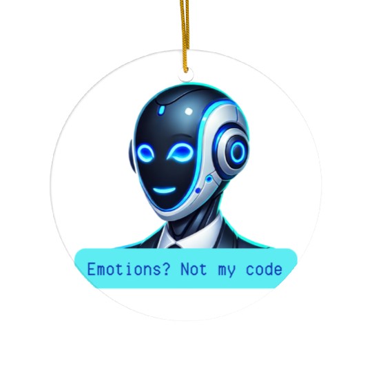 Emotions Not My Code Funny AI Robot Design Ceramic Ornaments