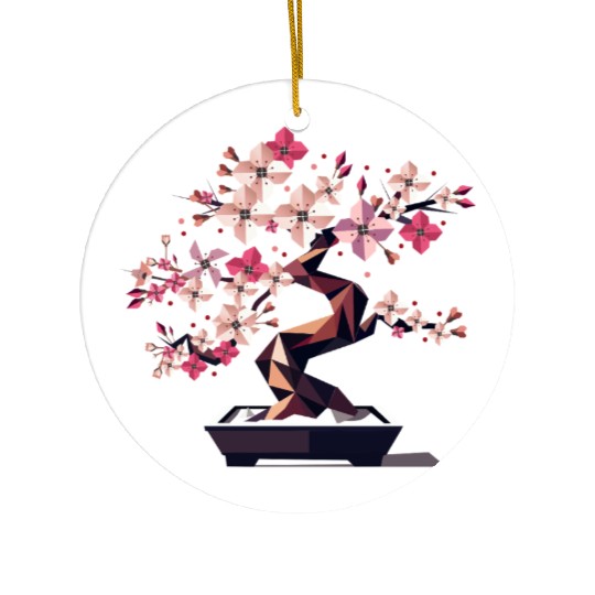 Geometric cherry blossom bonsai Ceramic Ornaments