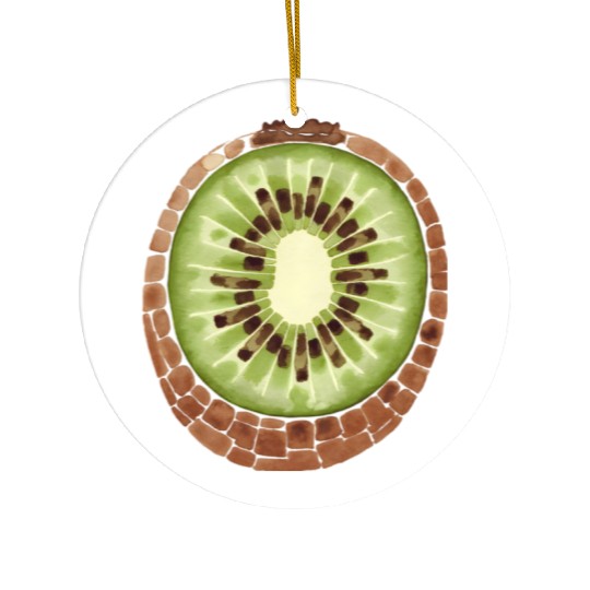 Kiwi Freshness In Green Ceramic Ornaments