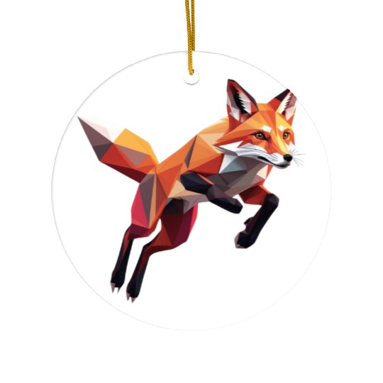 Geometric Fox Ceramic Ornaments