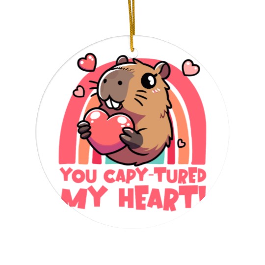 You Capy-tured My Heart – Cute Capybara Design Ceramic Ornaments