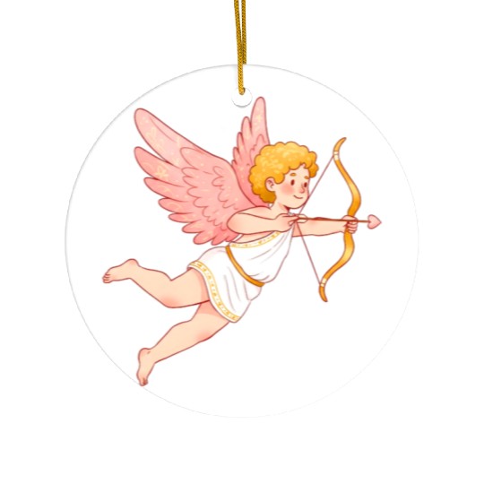 Cupid with Bow and Arrow. Ceramic Ornaments