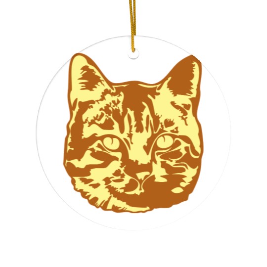 Cat Lover Realistic Pet Face Cute Cool Kitten Head Ceramic Ornaments