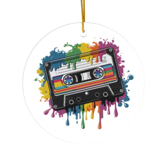 80s Retro Cassette Splash Classic Cassette Tape Ceramic Ornaments