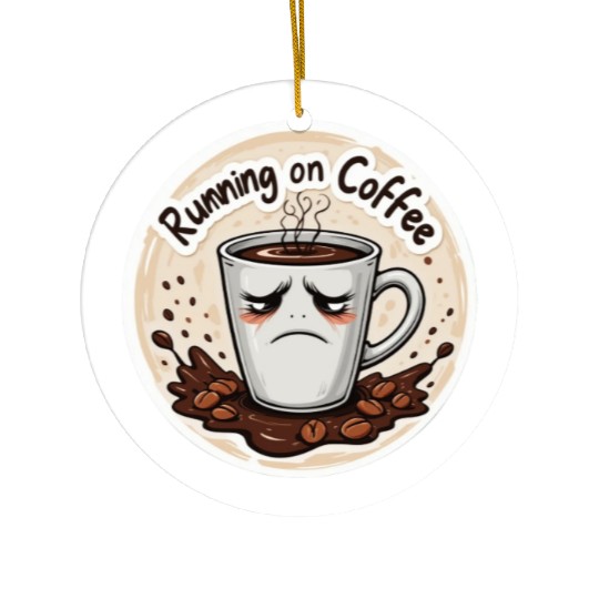Running on Coffee & Sarcasm – Caffeine Lover Ceramic Ornaments
