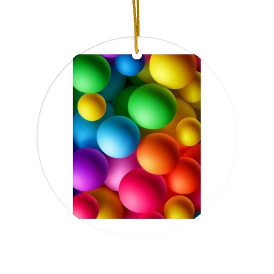 Vibrant Multi Colored Spheres Ceramic Ornaments