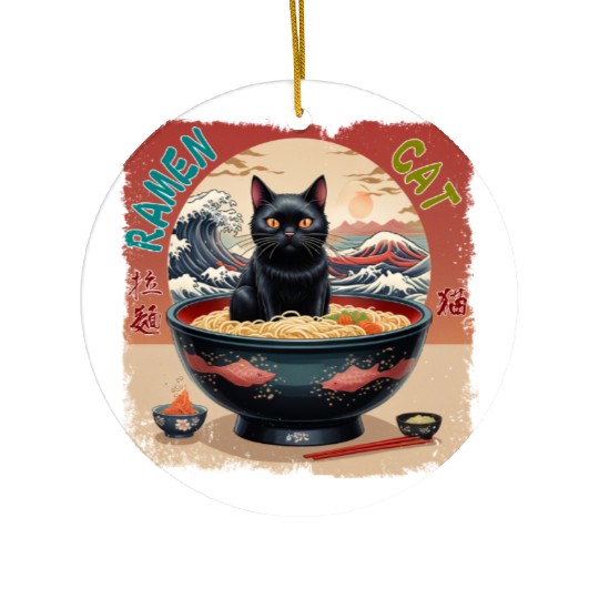 Ramen Cat Ceramic Ornaments