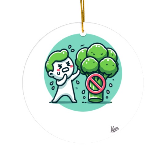 No Broccoli – Funny Anti-Veggie Design Ceramic Ornaments