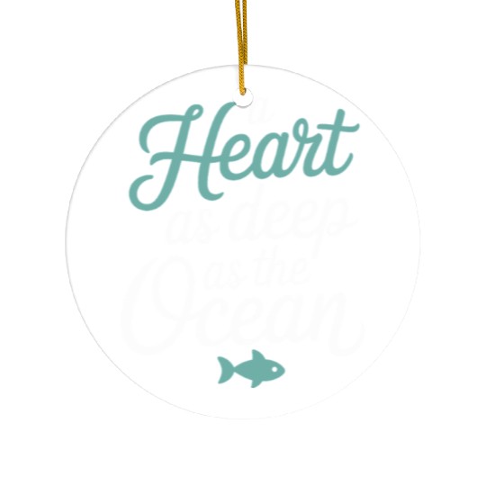 Pisces Zodiac A Heart As Deep As The Ocean Ceramic Ornaments
