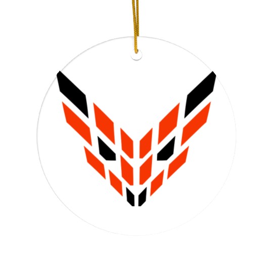 Red Fox Abstract Pattern Logo Symbol Cool Evil Eye Ceramic Ornaments