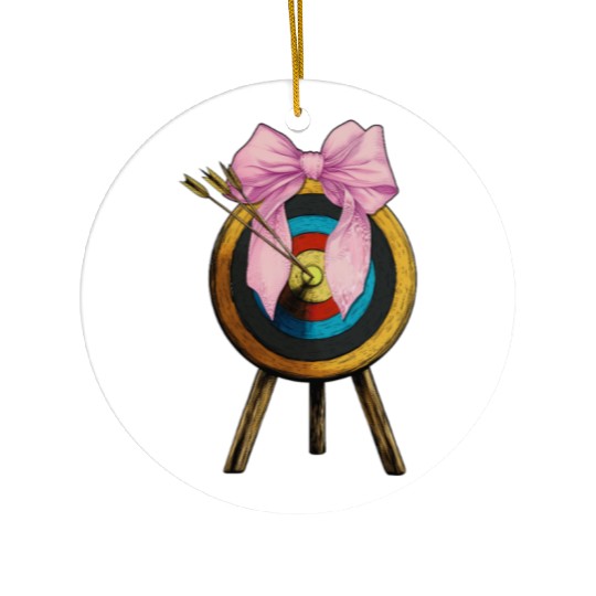 Coquette Bow Archery Archer Bow and Arrow Ceramic Ornaments