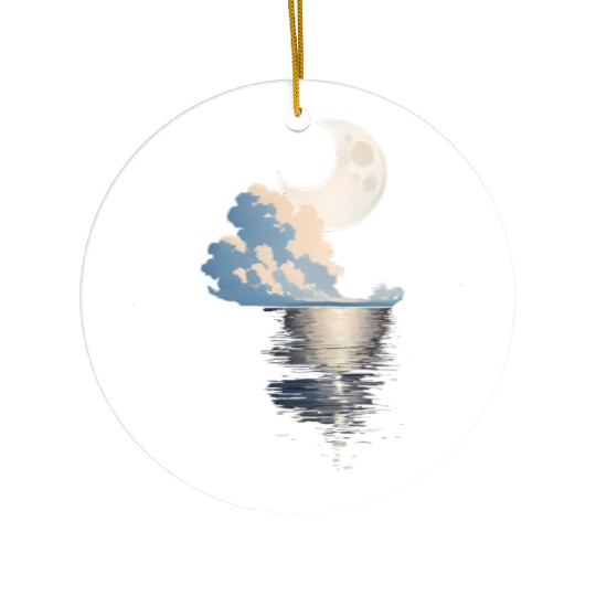 Full Moon Over sea Ceramic Ornaments