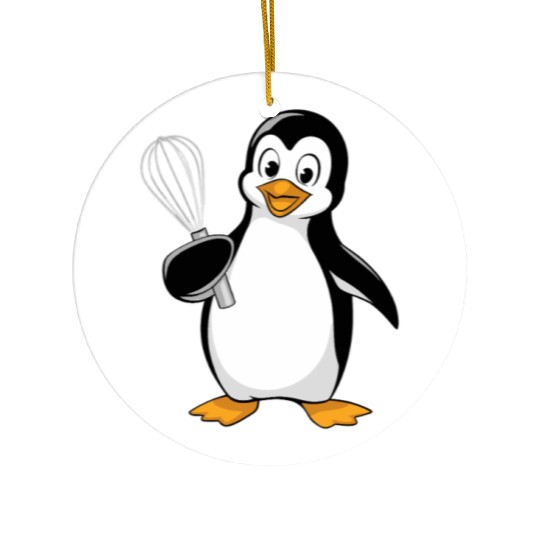 Whisk-Wielding Penguin Chef Delight Ceramic Ornaments