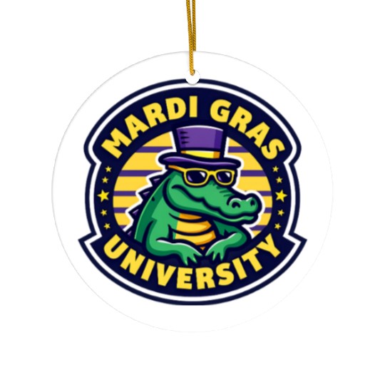 Mardi Gras University Alligator Men's Mardi Gras Ceramic Ornaments