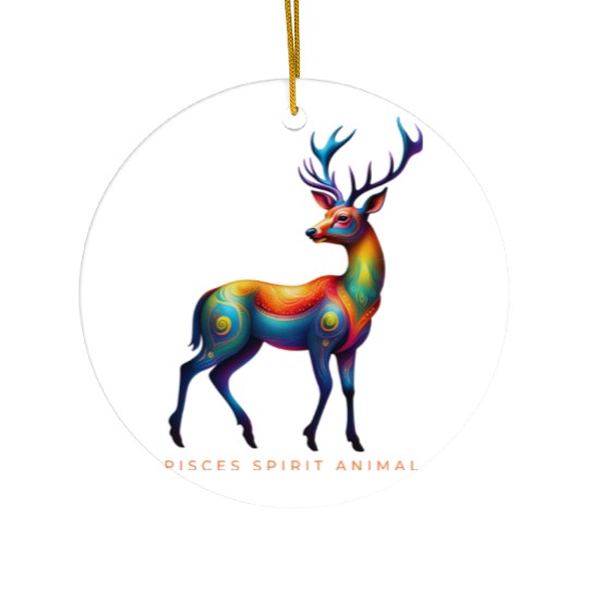 Pisces Spirit Animal Deer Alebrije Ceramic Ornaments