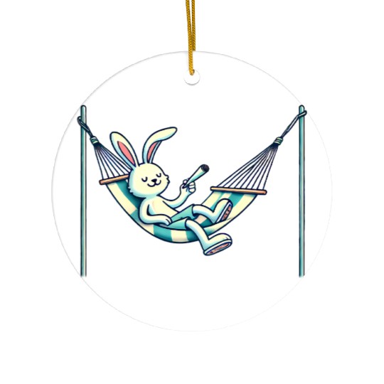 Chill Bunny Vibes: Easter Relaxation in Full Swing Ceramic Ornaments