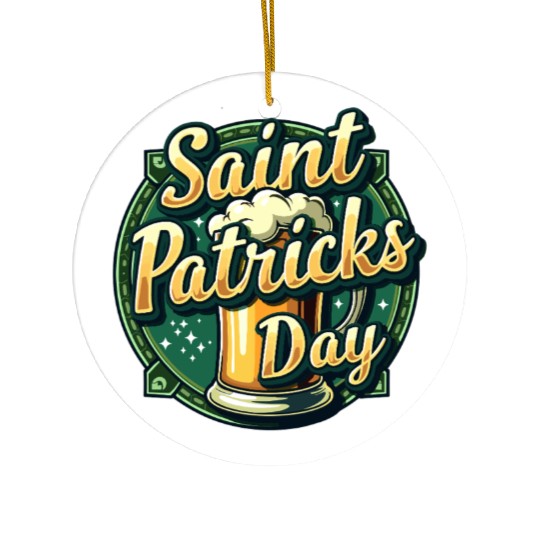 Saint Patrick`s Day Beer Ceramic Ornaments