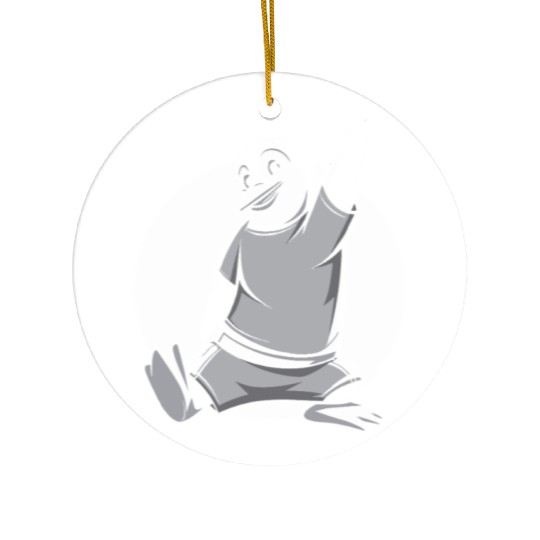 Fitness Penguin Stretch Workout Fun Ceramic Ornaments