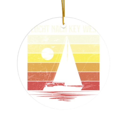 Florida ESCAPE TO KEY-WEST Sailing Florida Ceramic Ornaments