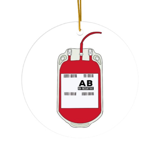 AB Negative Blood Bag Ceramic Ornaments