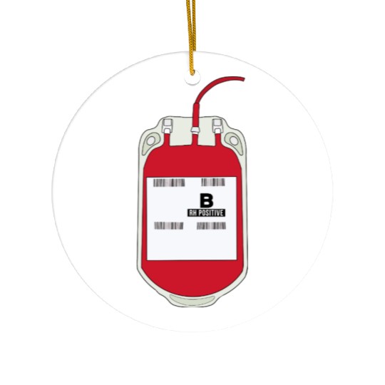 B Positive Blood Bag Ceramic Ornaments