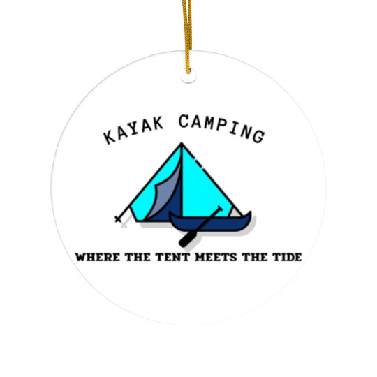 Kayak Camping blue Ceramic Ornaments