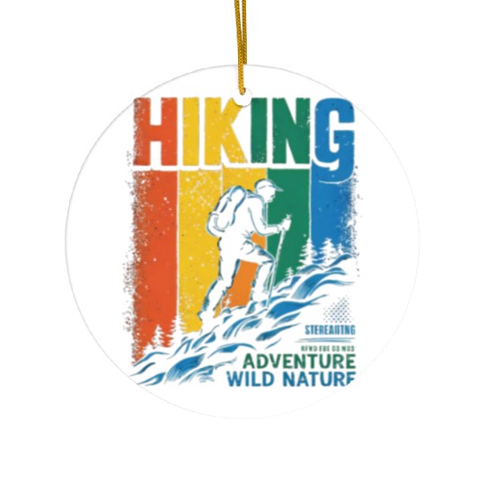 Colorful Hiking Adventure Design Ceramic Ornaments