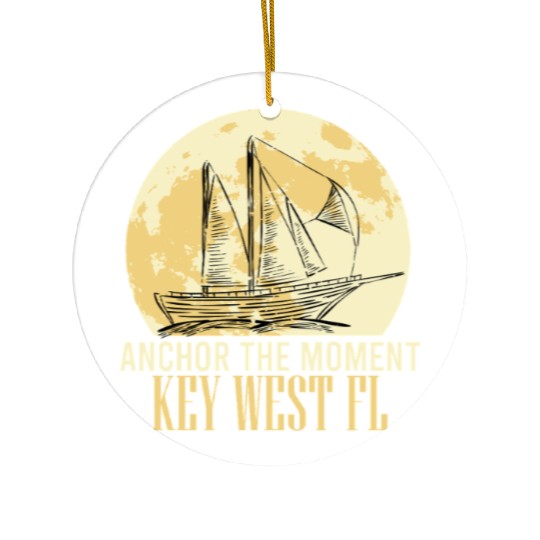Florida ANCHOR THE MOMENT KEY-WEST, FL Ceramic Ornaments