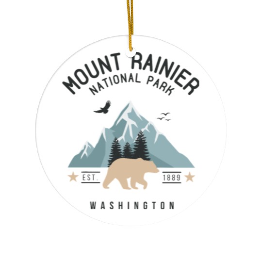 Mount Rainier National Park Est. 1889 Washington Ceramic Ornaments