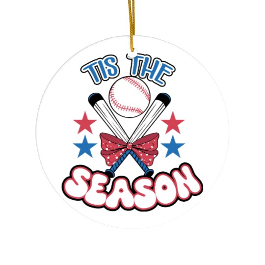 Tis the season - Baseball Mom Theme Ceramic Ornaments
