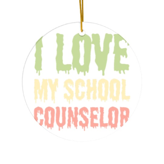 I Love My School Counselor Ceramic Ornaments