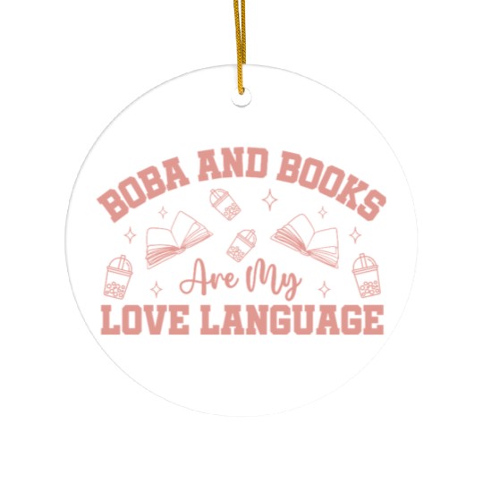 Boba tea and books lover Ceramic Ornaments gift
