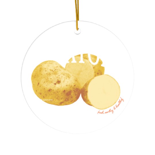 Earthy Potato Graphic Ceramic Ornaments