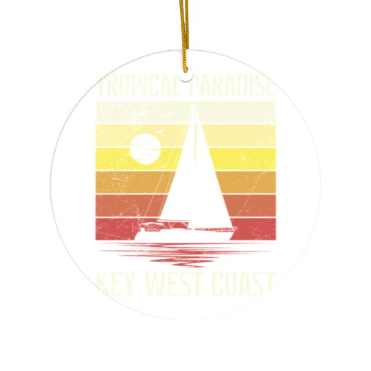 Florida TROPICAL PARADISE KEY-WEST COAST Ceramic Ornaments