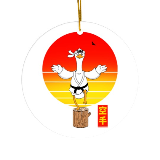 Karate Goose Ceramic Ornaments