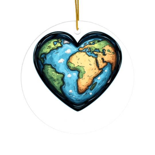 Keep the Heart Beating Environment Earth Day Earth Ceramic Ornaments