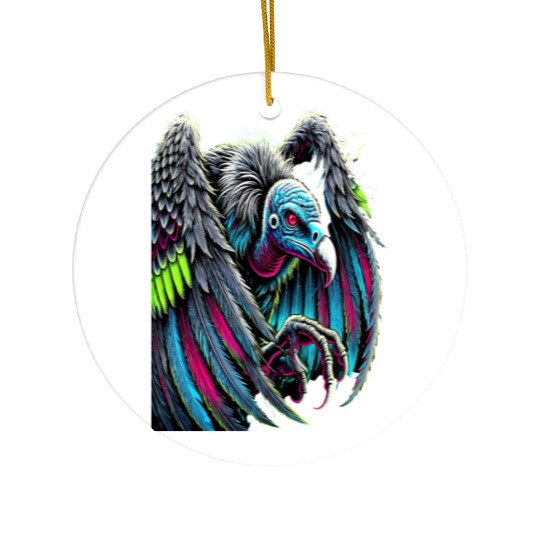 7D2D Inspired Neon Zombie Vulture Ceramic Ornaments
