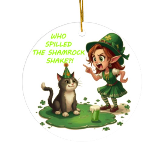 Who spilled the Shamrock Shake?! Ceramic Ornaments